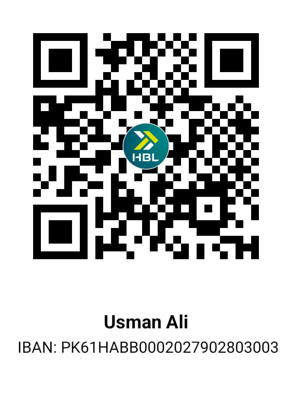 HBL Bank QR Code for Usman Ali